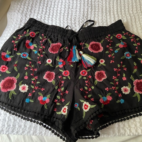 Zara embroider short , barely used. Great condition . Elastic waist, - Picture 1 of 6